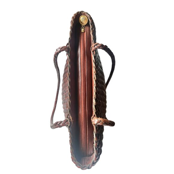 Balentin Lorenzo Handwoven Leather Tote Bag With Logo Accents & Long Handles - Picture 13 of 13